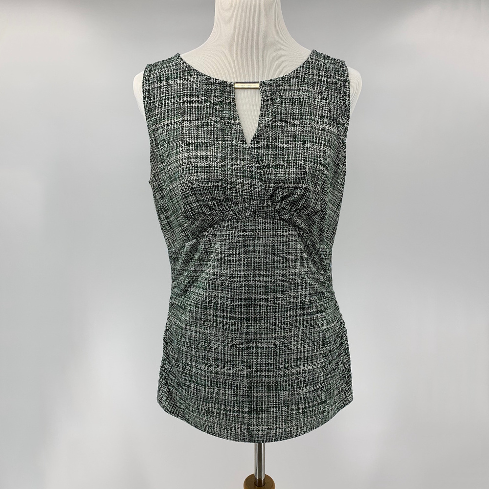 White House Black Market Plaid Sleeveless Tank